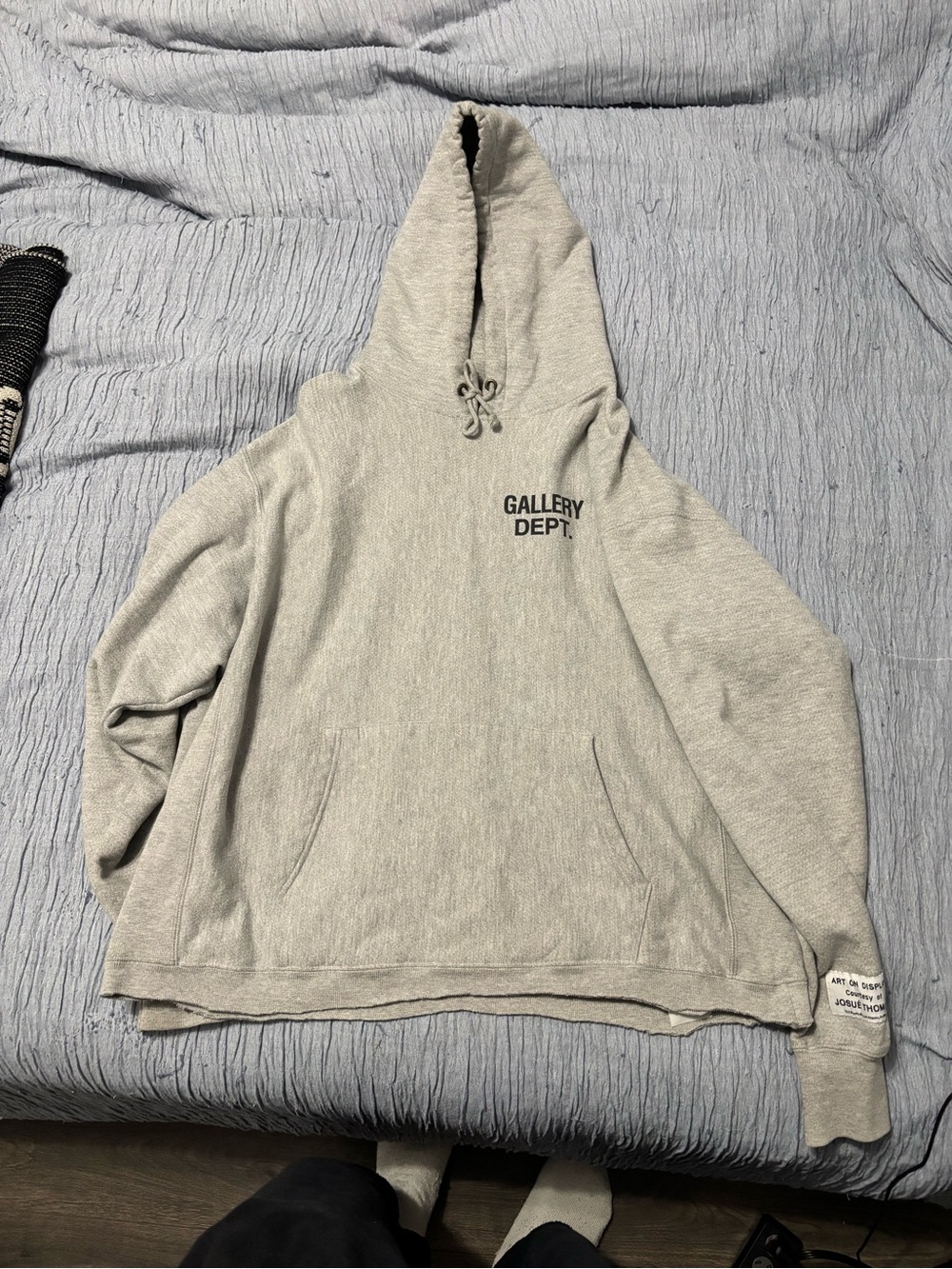 Gallery Dept Light Gray Crewneck Hoodie with Chest Logo